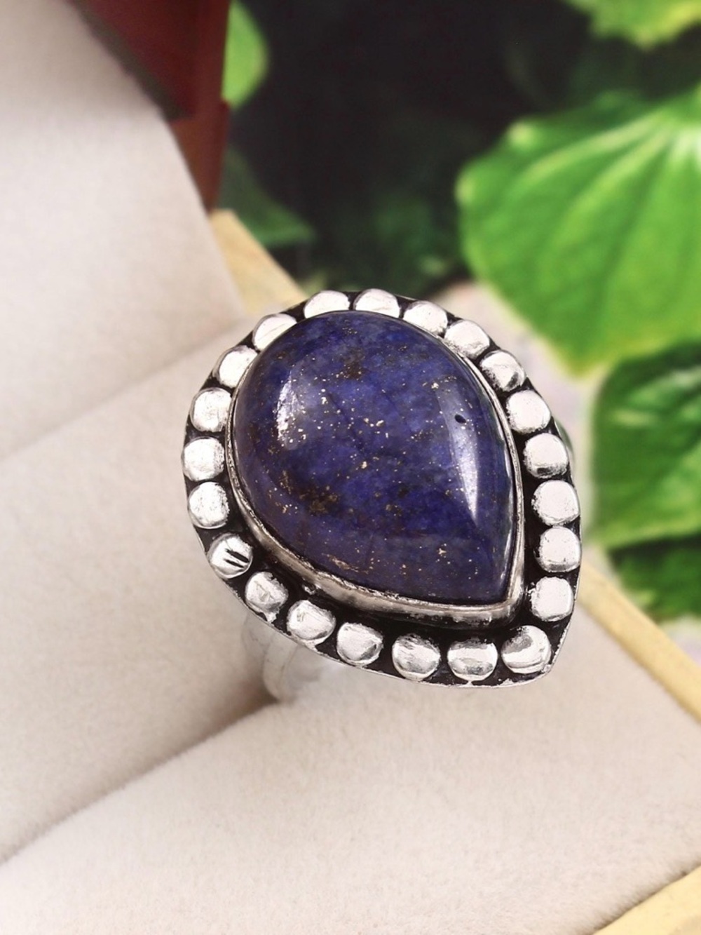 Gorgeous Artisan Natural Lapis lazuli 925 sterling silver ring